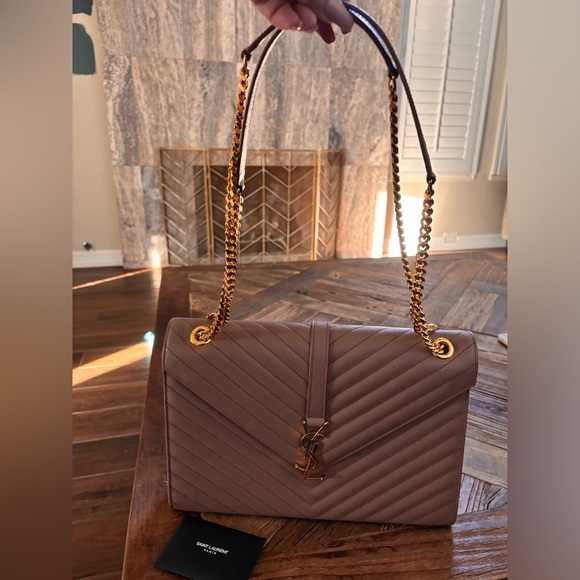 Large Chevron Monogram Satchel